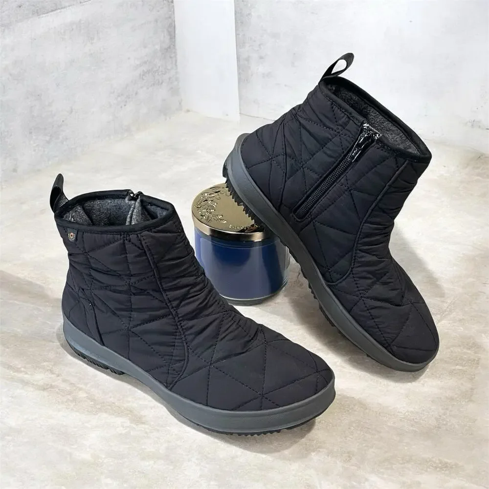 EUC BOGS Snowday Low Waterproof Insulated Winter Snow Boot Black Women’s Size 8